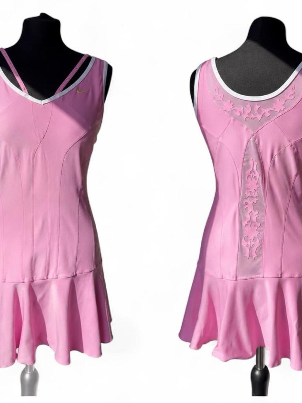 Nike Pink Sleeveless Tennis Dress with White Trim